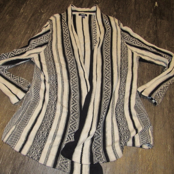 Chaps womens plus size striped open front cardigan size 2x - Picture 1 of 5